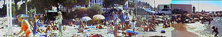 French Riviera beach in August at Juan